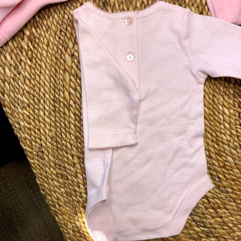 New 3 month 3 Piece‎ Set Velour Jacket Jumper Tee Baby Girls Infants Babies